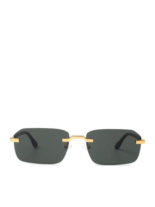 Faos Sunglasses Χρυσά with Metal Frame & Green Lens Faos Sunglasses Χρυσά with Metal Frame & Green Lens