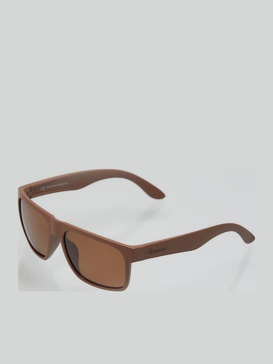 Admiral Unisex Γυαλιά Ηλίου με Καφέ Κοκκάλινο Σκελετό και Καφέ Polarized Φακό