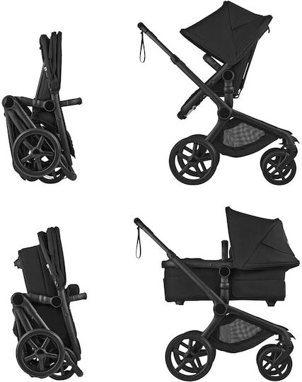 Bugaboo Fox 5 Renew Verstellbar 2 in 1 Baby Kinderwagen Geeignet für Neugeborene Black/Heritage Black