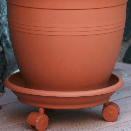 Viomes Plate Pot Terracotta Wheeled 35.5x35.5cm 273