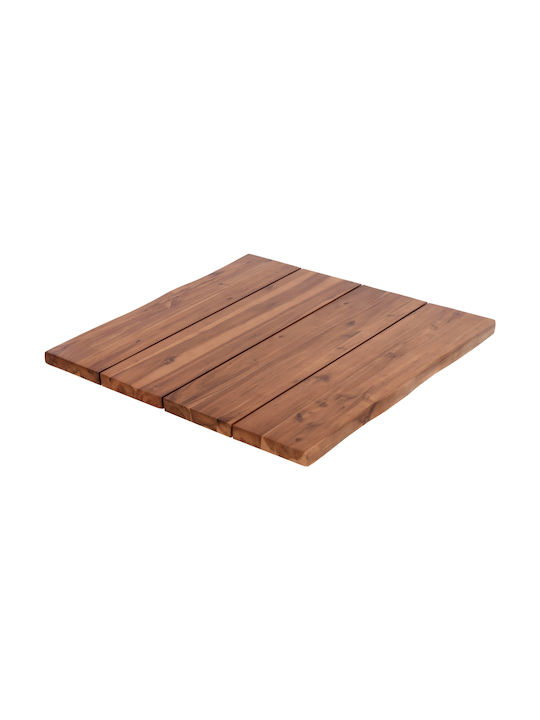 HomeMarkt Square Table Surface made of Solid Wood Acacia 80x80x3.5cm HM6300.01 1pcs
