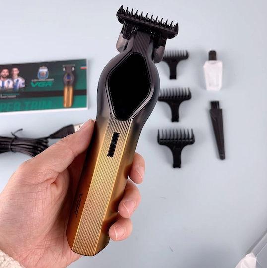 VGR Professionelles Set Wiederaufladbar Haarschneidemaschine Gold V-921