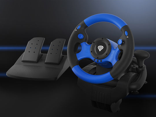 Genesis Seaborg 350 Steering Wheel with Shifter and Pedals for PC / PS3 / PS4 / Switch / XBOX 360 / XBOX One with 180° Rotation