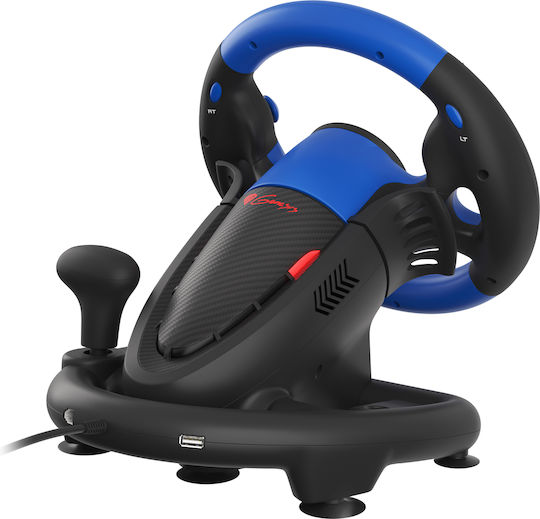 Genesis Seaborg 350 Steering Wheel with Shifter and Pedals for PC / PS3 / PS4 / Switch / XBOX 360 / XBOX One with 180° Rotation