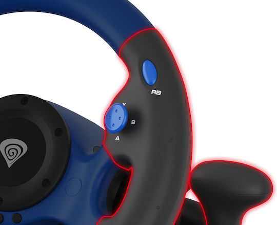Genesis Seaborg 350 Steering Wheel with Shifter and Pedals for PC / PS3 / PS4 / Switch / XBOX 360 / XBOX One with 180° Rotation