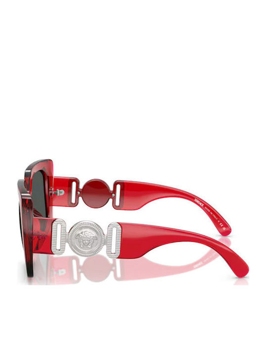 Versace Women's Sunglasses with Red Plastic Frame and Gray Lens VE4478U 550087