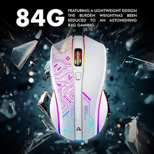 Armaggeddon Mikoyan Foxbat-III Wireless RGB Gaming Mouse Cyberpunk White