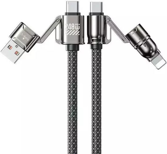 WK Regular la Cablu Lightning 240W Gri 1m