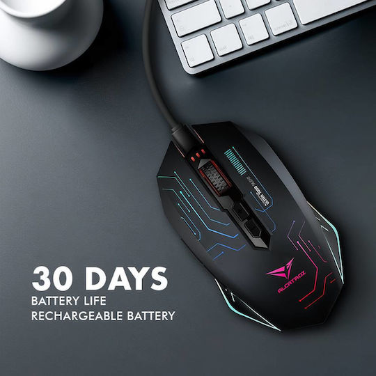 Alcatroz Air Ultra 8000 Drahtlos RGB Gaming Gaming Maus Schwarz