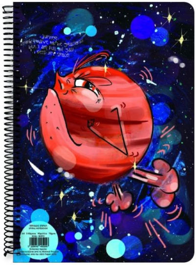 A&G Paper Spiral Notebook Ruled A4 60 Sheets 2 Subjects Multicolour 1pcs