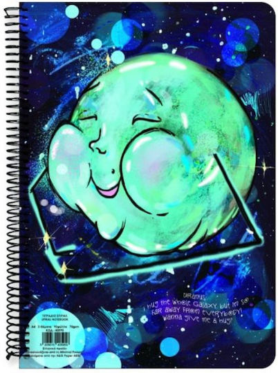 A&G Paper Spiral Notebook Ruled A4 60 Sheets 2 Subjects Multicolour 1pcs