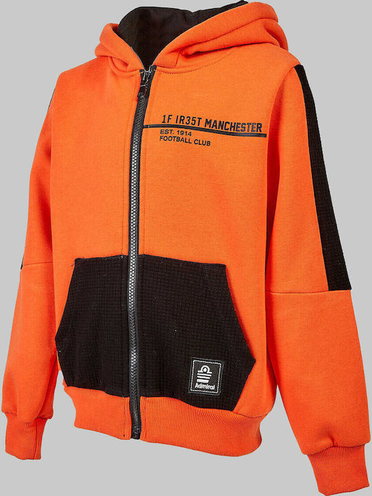 Kids Cardigan Cotton with Hood Orange