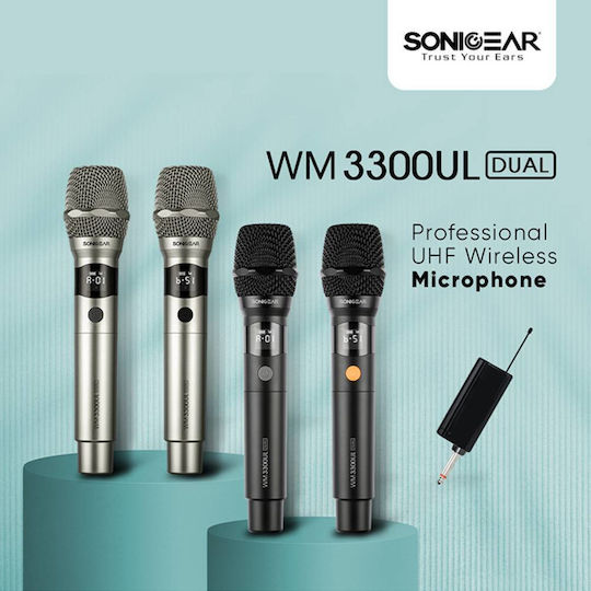 Sonic Gear WM 3300 UL Σετ Ασύρματο Δυναμικό Μικρόφωνο Χειρός για Φωνητικά