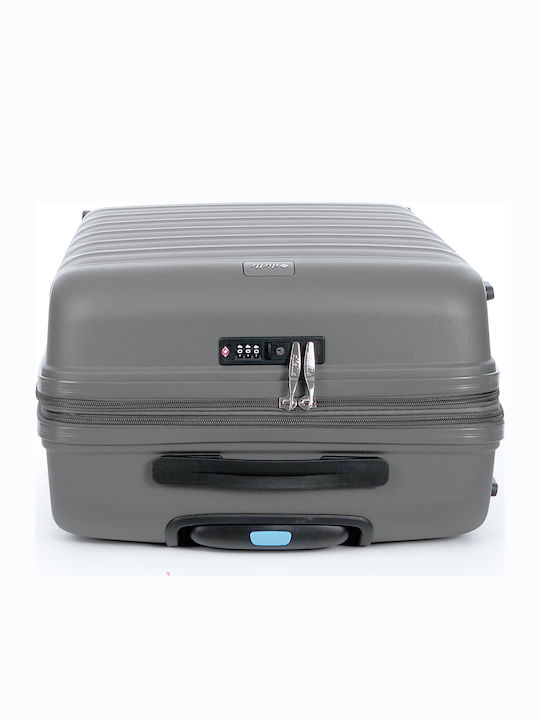 Dielle Large Travel Suitcase Hard Charcoal with 4 Wheels