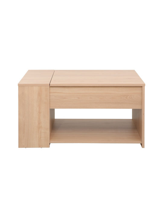 Rectangular Central Coffee Table Aravis Wooden Natural Colour W80xL60xH42cm