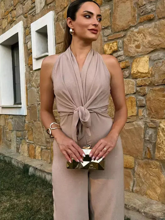 Γυναικεία Strapless Ολόσωμη Φόρμα Μπεζ