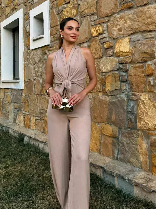 Γυναικεία Strapless Ολόσωμη Φόρμα Μπεζ