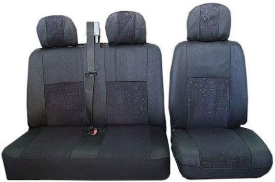 2+1 Upholstery Set Van Minibus Universal Transit Sprinter Movano Master Crafter Transporter Lt Boxer Jumper Black