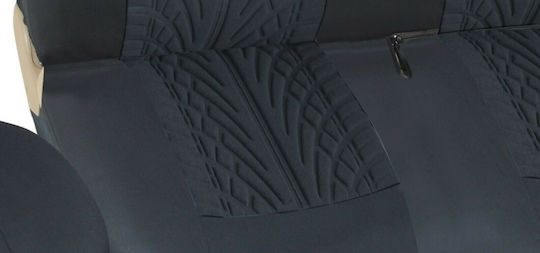2 + 1 Upholstery Bus Van Tread Pattern Textile Black 5 Pieces