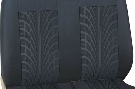 2 + 1 Upholstery Bus Van Tread Pattern Textile Black 5 Pieces