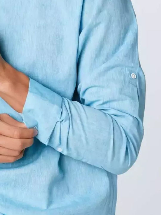 Cu mânecă lungă In Cămașă Light Blue