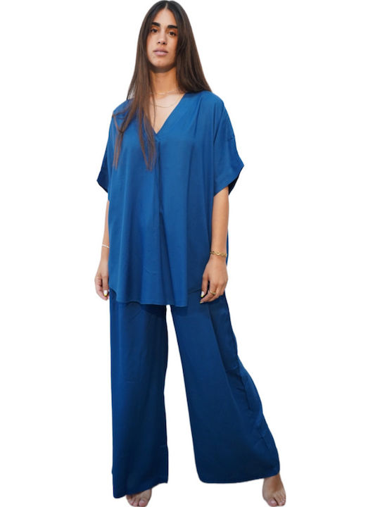 Damen Petrol Set mit Hose