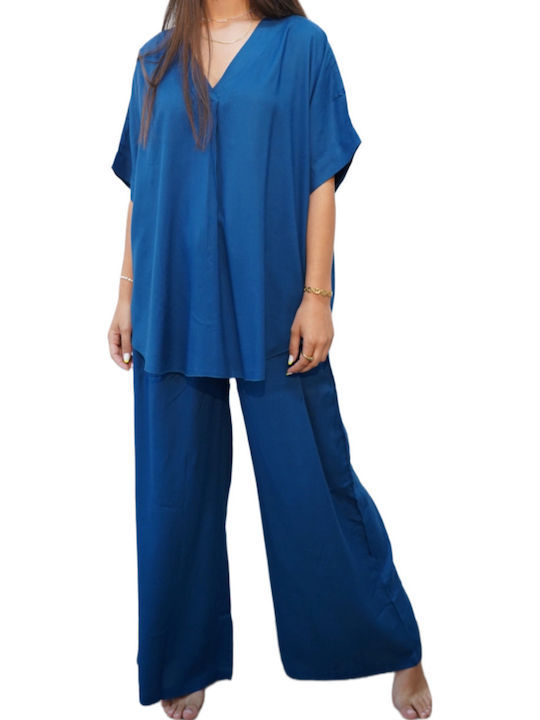 Damen Petrol Set mit Hose