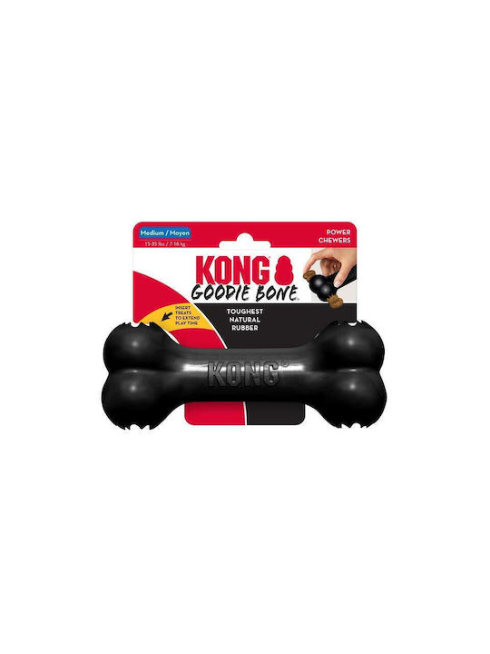 Kong Goodie Dog Bone Chewing Toy Rubber Medium 17.8cm Black 1pc