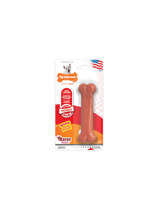 Nylabone Power Bone Toy Dog Chewable with Flavor Bacon Small Beige 1pcs