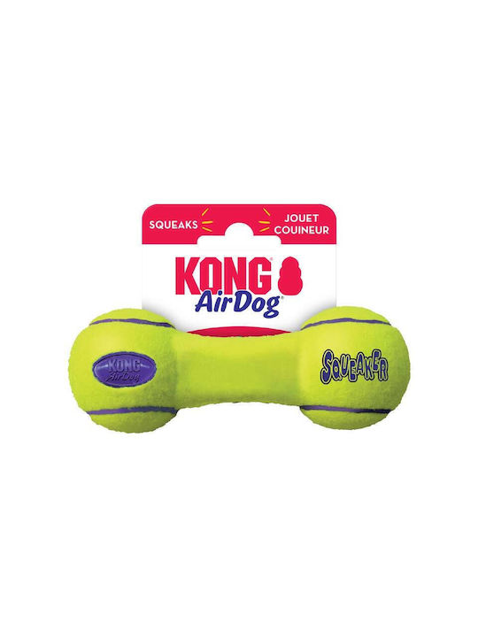 Kong Dumbell Jucărie Os pentru Câini din Cauciuc cu Sunet Mediu 17,8cm Galben 1buc