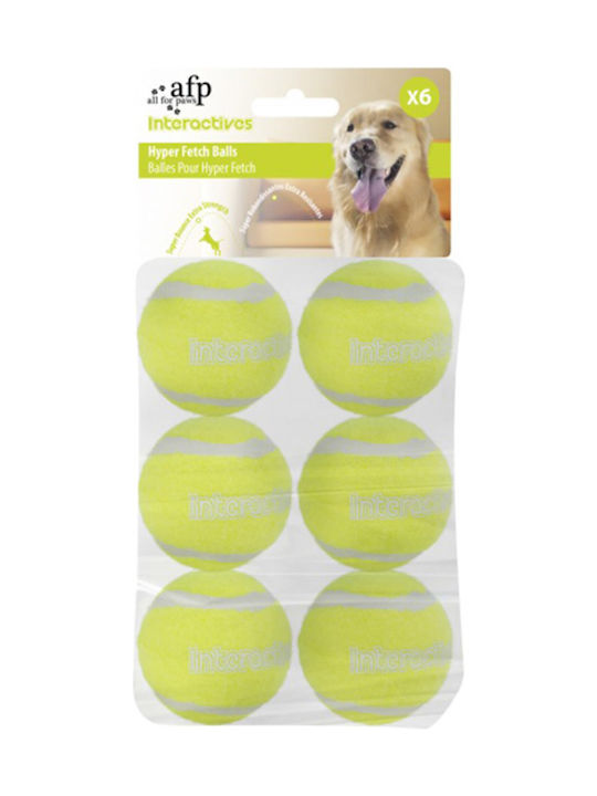 All For Paws Fetch Ballspielzeug Hund aus Gummi 5εκ. Gelb 6Stück