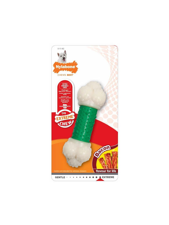 Nylabone Power Double Action Παιχνίδι Κόκκαλο Σκύλου Μασητικό από Καουτσούκ με Γεύση Μπέικον XLarge Πράσινο 1τμχ