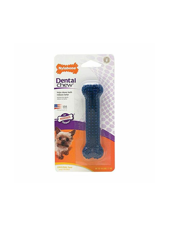 Nylabone Moderate Dental Chew Πλαστικό Παιχνίδι Κόκκαλο Σκύλου Μασητικό με Γεύση Κοτόπουλο XSmall Μπλε 1τμχ