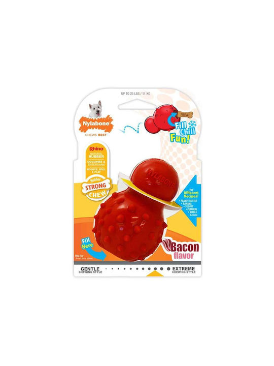 Nylabone Strong Cone Bone Toy Dog Chewable with Flavor Bacon Small Red 1pcs