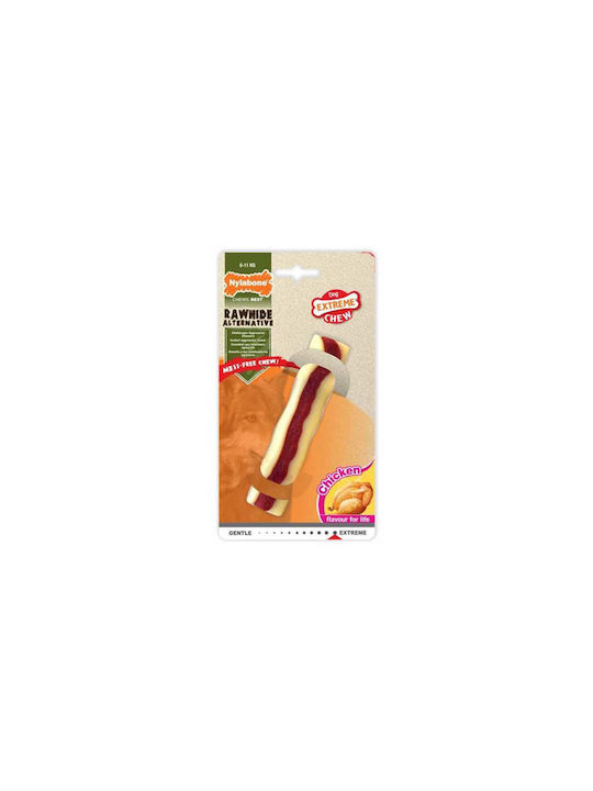 Nylabone Extreme Rawhide Roll Bone Toy Dog Chewable with Flavor Chicken Small 1pcs