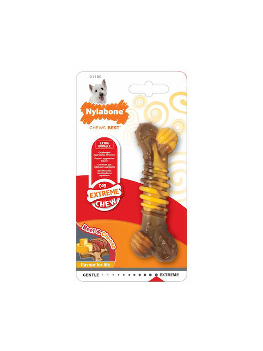 Nylabone Philly Cheesestake Παιχνίδι Κόκκαλο Σκύλου με Γεύση Βοδινό και Τυρί Small Καφέ 1τμχ