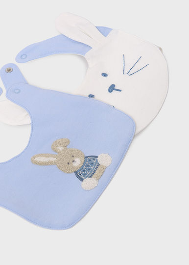 Mayoral Fabric Baby Bibs Sky Blue for 0 Months+ 2 Pieces
