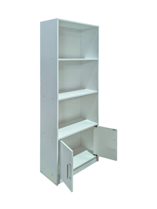 Βιβλιοθήκη Eliot 3s Λευκή 60x30x180εκ.
