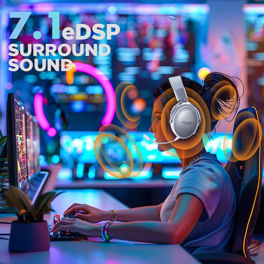 Armaggeddon Orion 7 Dune Ασύρματο Over Ear Gaming Headset με σύνδεση 3.5mm / Bluetooth / USB
