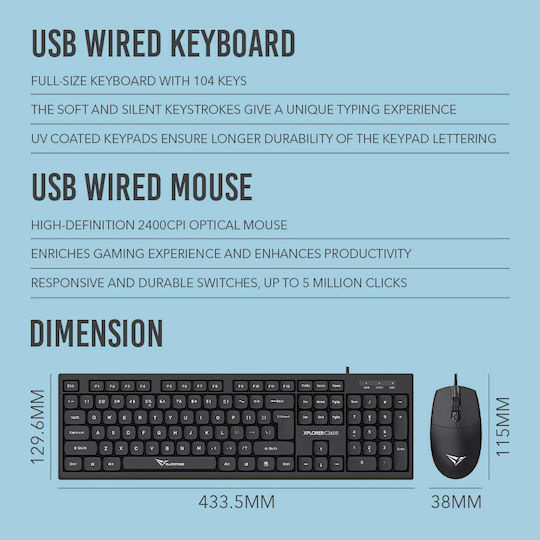 Alcatroz Xplorer C3600 Keyboard & Mouse Set English US