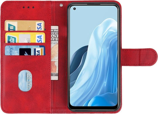 5G Wallet Piele artificială Roșu (Oppo Find X5 Lite)