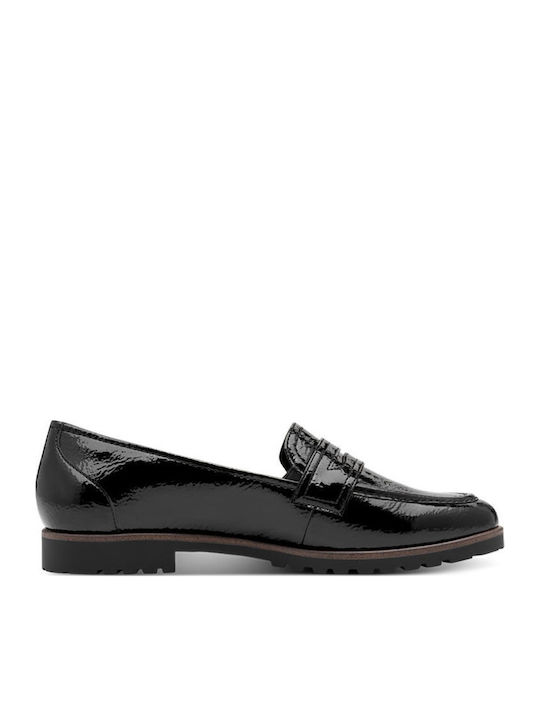 Patent Leather Women's Moccasins in Black Color