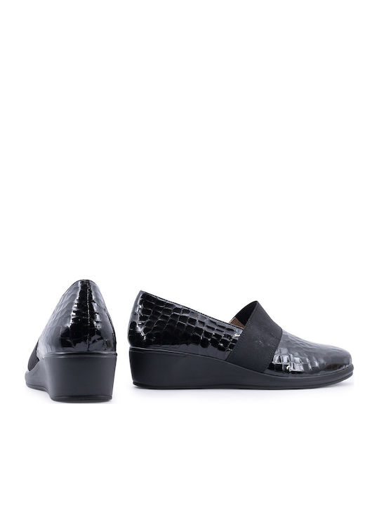 Δερμάτινα Γυναικεία Loafers σε Μαύρο Χρώμα