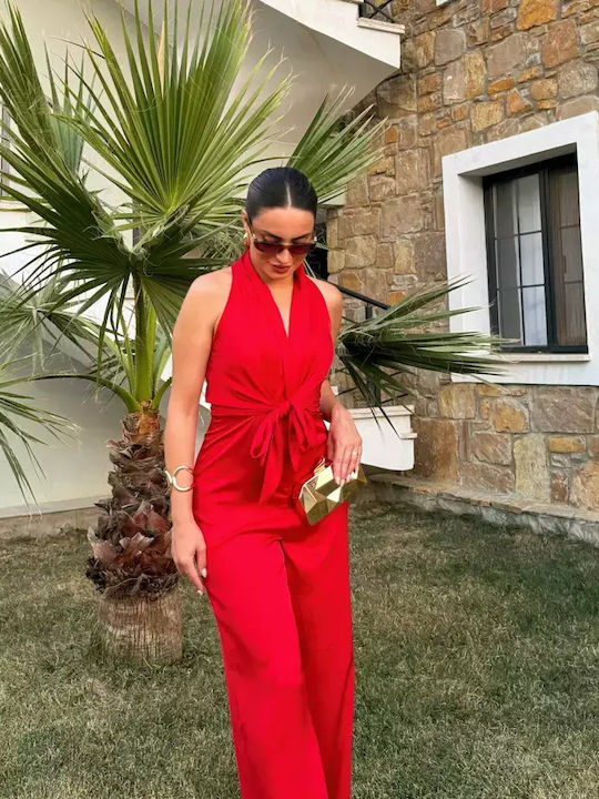 Women's Strapless One-piece Suit Fiery Red