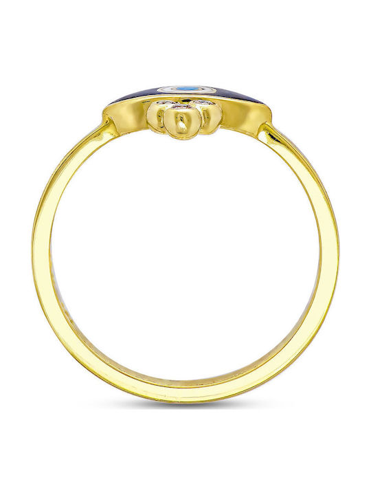 Chevalier Ring with Diamond made of Gold 14K