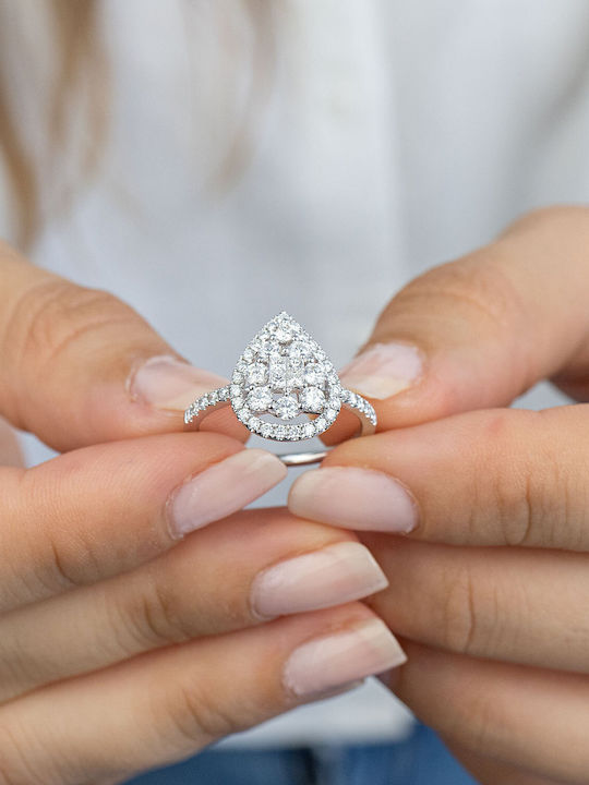 Diamond Group Μονόπετρο από Λευκόχρυσο 18Κ Diamond Group Μονόπετρο από Λευκόχρυσο 18Κ