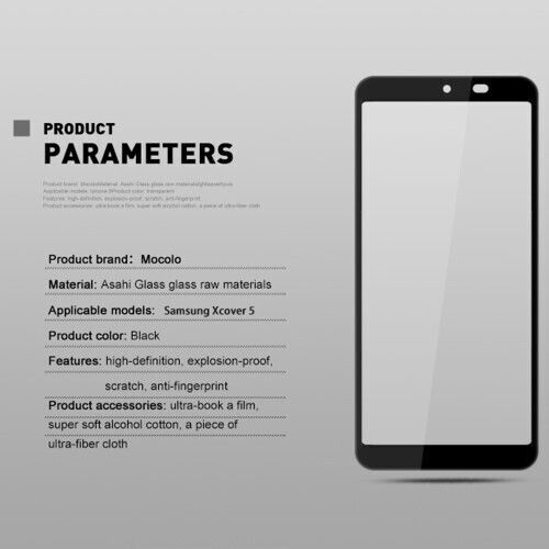 Mocolo Full Glue Full Face Tempered Glass Μαύρο (Galaxy Xcover 5)