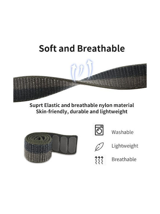 Double Safe Closure Wearable Strap Fabric Black / Grey (Fenix 3 / 5X / 5X Plus / 6X / 6X Pro / 7X / 7X Pro / 8 (51mm))