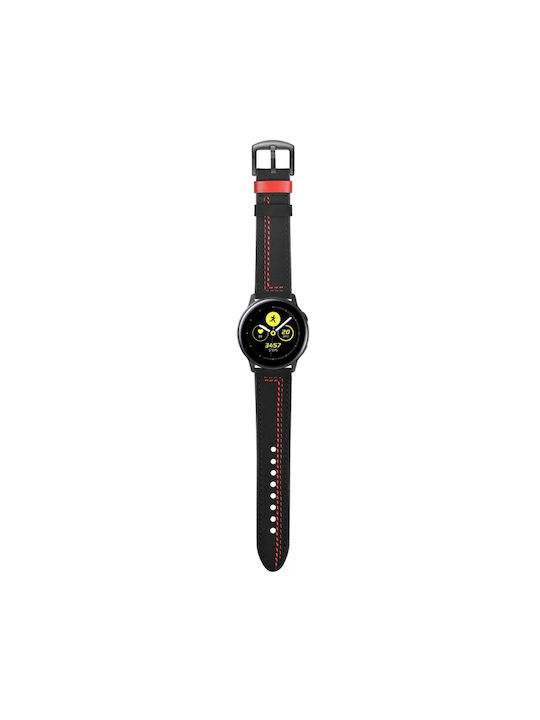 S Line Каишка Кожа Черно / червено (GT / GT2 / GT 2e / GT 2 pro / Amazfit 22mm / watch3 45mm) SYA001048801A