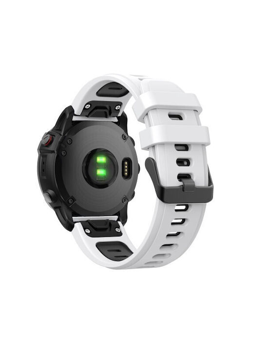 Two-Tone Λουράκι Σιλικόνης White / Black (Fenix 5 / 5 Plus / 6 / 6 Pro / 7 / 7 Pro / 8 (47mm))